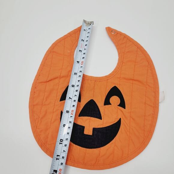 Vtg 1995 Pumpkin Jack-O-Lantern Playskool Baby Bib Snap Closure Cloth Embroidery - Picture 5 of 6